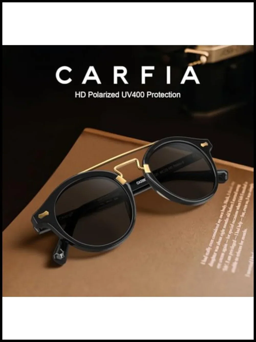 Retro Acetate Polarized Sunglasses Round Metal Double Bridge